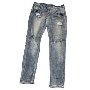 Dollhouse Crazy Sexy Cool Jeans Women’s 7 Denim Low Rise Blue Distressed